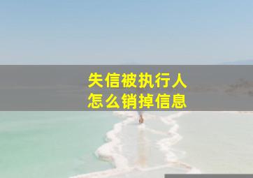 失信被执行人怎么销掉信息