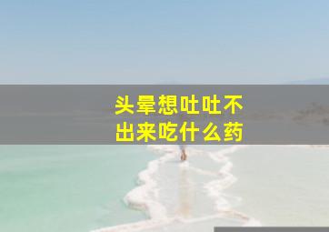 头晕想吐吐不出来吃什么药