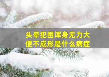 头晕犯困浑身无力大便不成形是什么病症