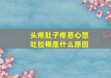 头疼肚子疼恶心想吐拉稀是什么原因