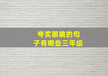 夸奖眼睛的句子有哪些三年级