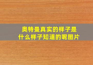 奥特曼真实的样子是什么样子知道的呢图片