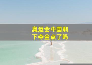 奥运会中国剩下夺金点了吗