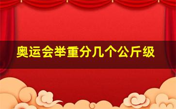 奥运会举重分几个公斤级