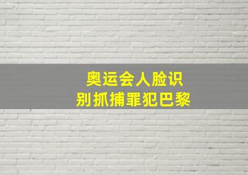 奥运会人脸识别抓捕罪犯巴黎