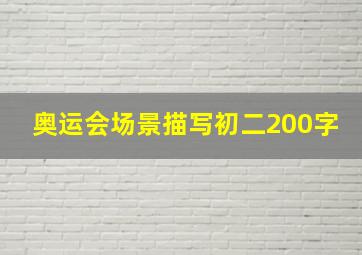 奥运会场景描写初二200字