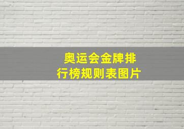 奥运会金牌排行榜规则表图片