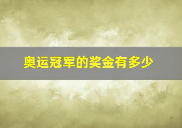 奥运冠军的奖金有多少