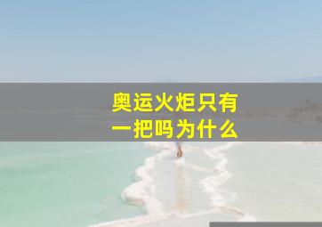 奥运火炬只有一把吗为什么