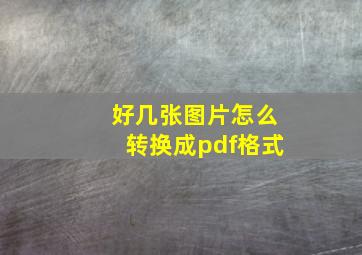 好几张图片怎么转换成pdf格式