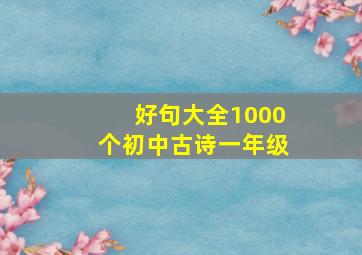 好句大全1000个初中古诗一年级