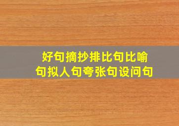 好句摘抄排比句比喻句拟人句夸张句设问句