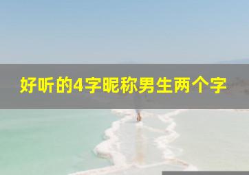 好听的4字昵称男生两个字