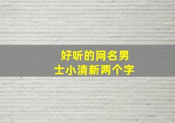 好听的网名男士小清新两个字