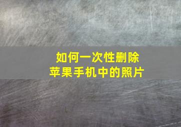 如何一次性删除苹果手机中的照片