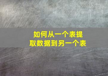 如何从一个表提取数据到另一个表