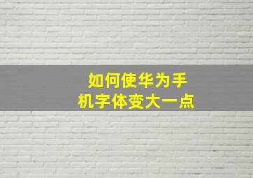 如何使华为手机字体变大一点