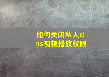 如何关闭私人dns视频播放权限