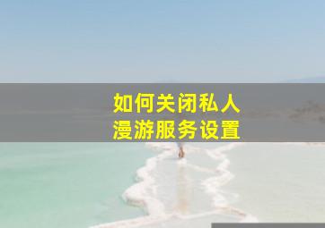 如何关闭私人漫游服务设置