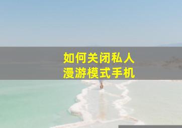 如何关闭私人漫游模式手机