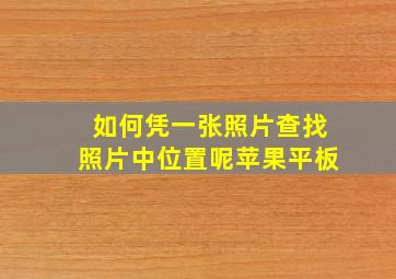 如何凭一张照片查找照片中位置呢苹果平板