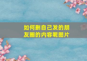 如何删自己发的朋友圈的内容呢图片