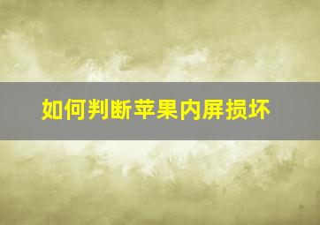 如何判断苹果内屏损坏