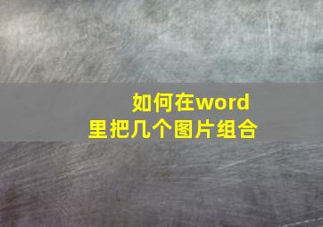 如何在word里把几个图片组合