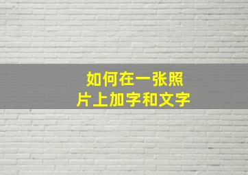 如何在一张照片上加字和文字