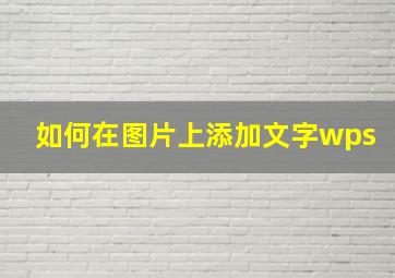 如何在图片上添加文字wps