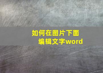 如何在图片下面编辑文字word