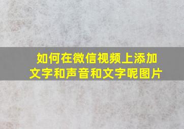 如何在微信视频上添加文字和声音和文字呢图片