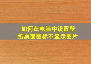 如何在电脑中设置壁纸桌面图标不显示图片