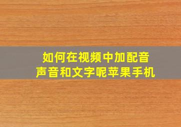 如何在视频中加配音声音和文字呢苹果手机