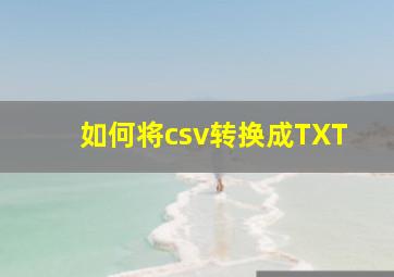 如何将csv转换成TXT