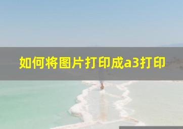 如何将图片打印成a3打印