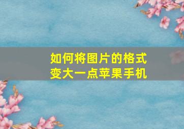 如何将图片的格式变大一点苹果手机