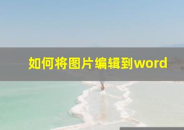 如何将图片编辑到word