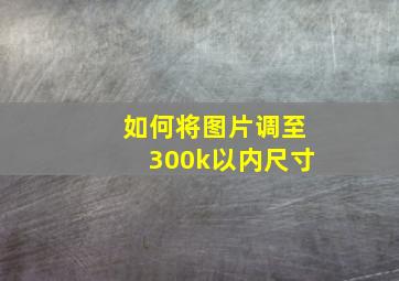 如何将图片调至300k以内尺寸