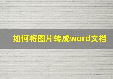 如何将图片转成word文档