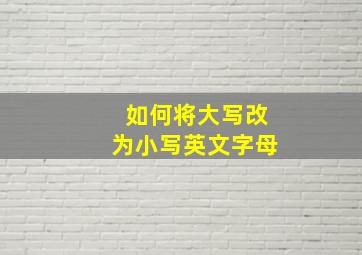 如何将大写改为小写英文字母