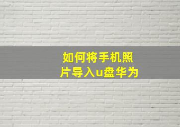 如何将手机照片导入u盘华为