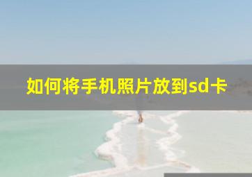 如何将手机照片放到sd卡