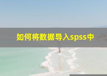 如何将数据导入spss中