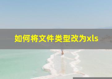 如何将文件类型改为xls