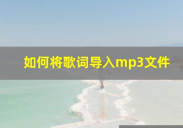 如何将歌词导入mp3文件