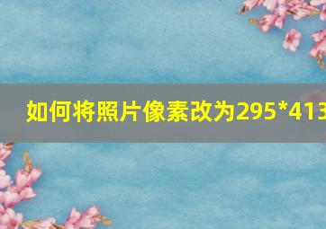 如何将照片像素改为295*413