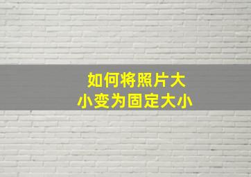 如何将照片大小变为固定大小