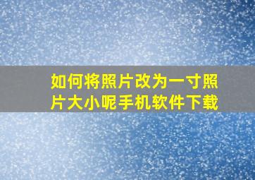 如何将照片改为一寸照片大小呢手机软件下载