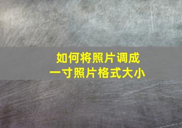 如何将照片调成一寸照片格式大小